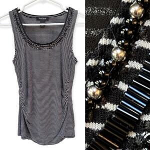 NWOT White House Black Market Embellished Beaded Tank Top Size M